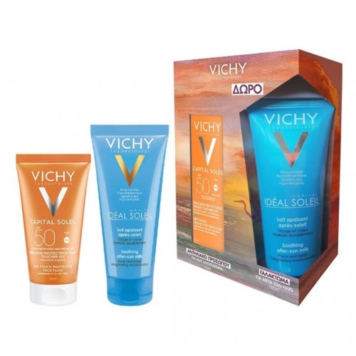 Vichy Summer Box 24 με Capital Soleil Dry Touch Αντηλιακό Προσώπου SPF50, 50ml & Δώρο Ideal Soleil Soothing After-Sun Milk Γαλάκτωμα για Μετά τον Ήλιο, 100ml